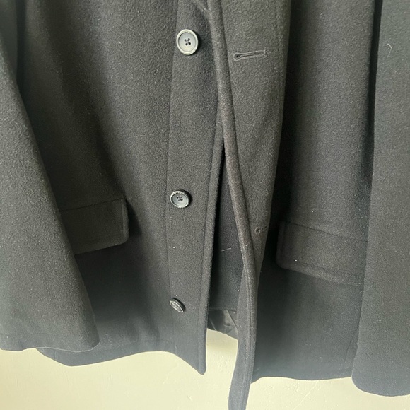 Men’s Nautica Zipper and Button Black Wool Pea Coat - Picture 5 of 9